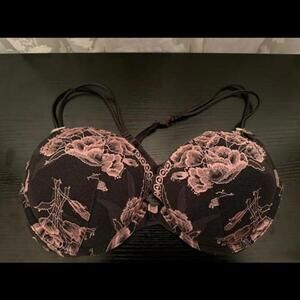 Sultry Black Lace Overlay Bra